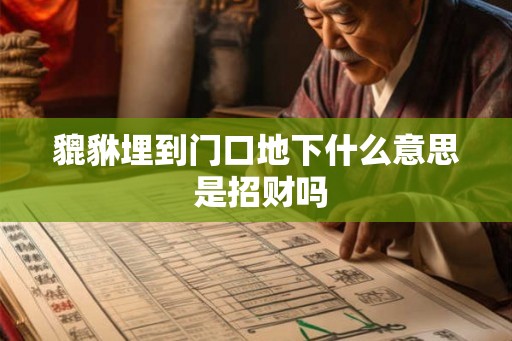 貔貅埋到门口地下什么意思 是招财吗