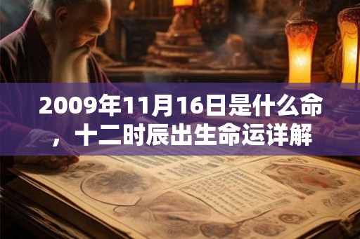 2009年11月16日是什么命，十二时辰出生命运详解