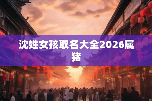 沈姓女孩取名大全2026属猪