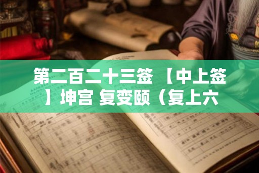 第二百二十三签 【中上签】坤宫 复变颐（复上六