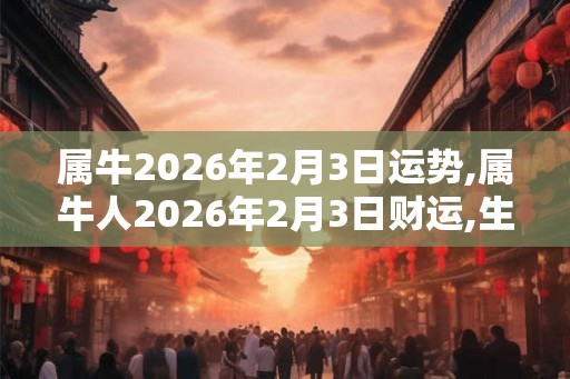 属牛2026年2月3日运势,属牛人2026年2月3日财运,生肖牛2026年2月3日运势