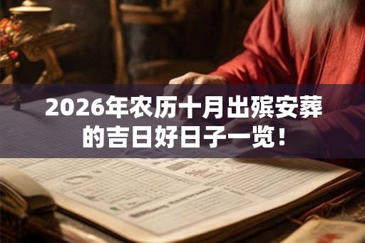 2026年农历十月出殡安葬的吉日好日子一览！
