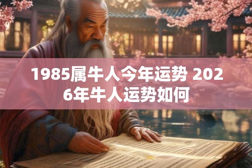 1985属牛人今年运势 2026年牛人运势如何