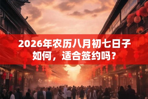2026年农历八月初七日子如何，适合签约吗？