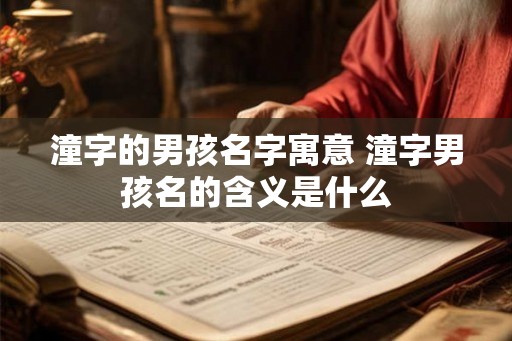 潼字的男孩名字寓意 潼字男孩名的含义是什么