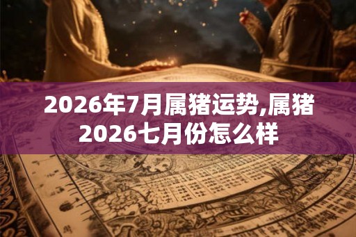 2026年7月属猪运势,属猪2026七月份怎么样