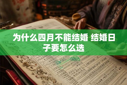 为什么四月不能结婚 结婚日子要怎么选