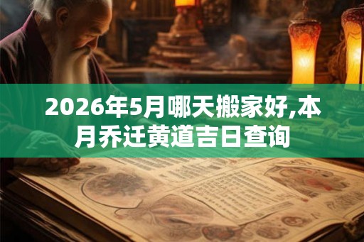 2026年5月哪天搬家好,本月乔迁黄道吉日查询