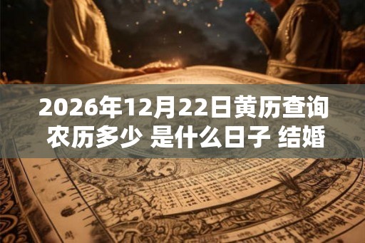2026年12月22日黄历查询 农历多少 是什么日子 结婚吉时