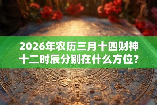 2026年农历三月十四财神十二时辰分别在什么方位？