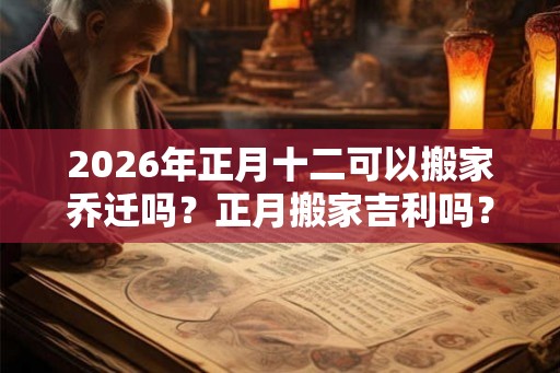 2026年正月十二可以搬家乔迁吗？正月搬家吉利吗？