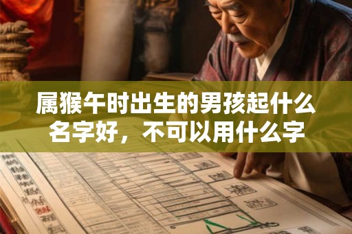 属猴午时出生的男孩起什么名字好，不可以用什么字