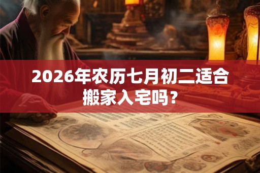2026年农历七月初二适合搬家入宅吗？