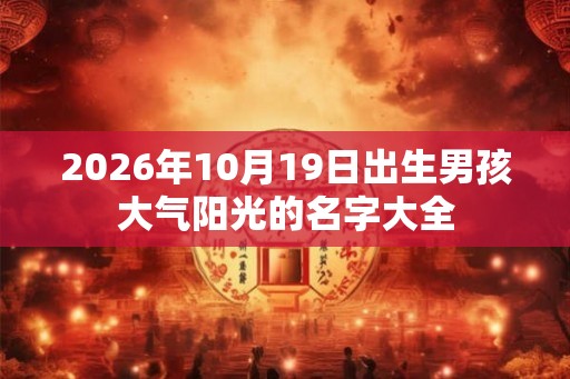 2026年10月19日出生男孩大气阳光的名字大全