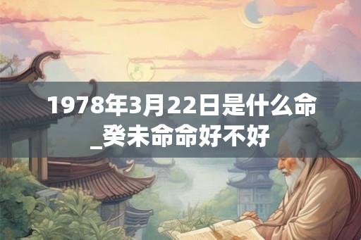 1978年3月22日是什么命_癸未命命好不好