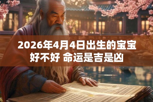 2026年4月4日出生的宝宝好不好 命运是吉是凶