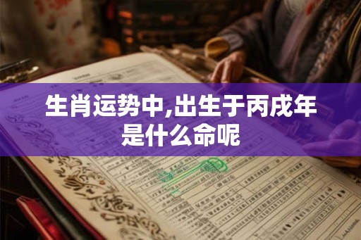 生肖运势中,出生于丙戌年是什么命呢