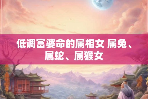 低调富婆命的属相女 属兔、属蛇、属猴女 低调富婆命的属相女 属兔、属蛇、属猴女