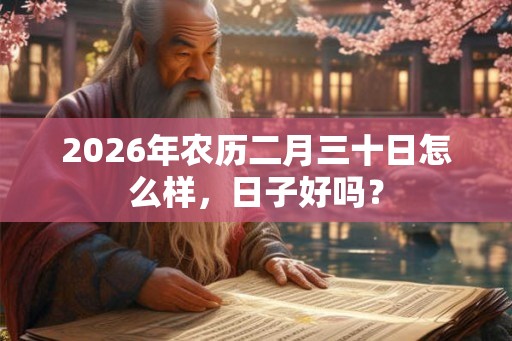 2026年农历二月三十日怎么样，日子好吗？