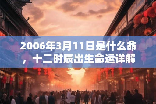 2006年3月11日是什么命，十二时辰出生命运详解