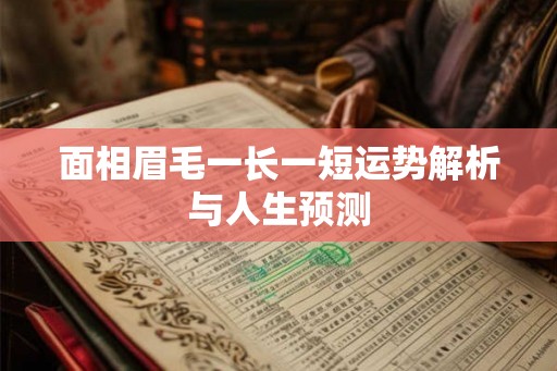 面相眉毛一长一短运势解析与人生预测