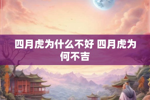 四月虎为什么不好 四月虎为何不吉