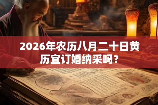 2026年农历八月二十日黄历宜订婚纳采吗？