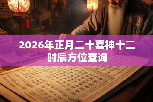 2026年正月二十喜神十二时辰方位查询