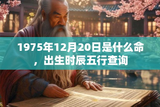 1975年12月20日是什么命，出生时辰五行查询
