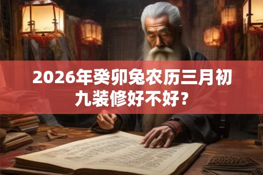 2026年癸卯兔农历三月初九装修好不好？