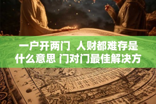 一户开两门  人财都难存是什么意思 门对门最佳解决方法
