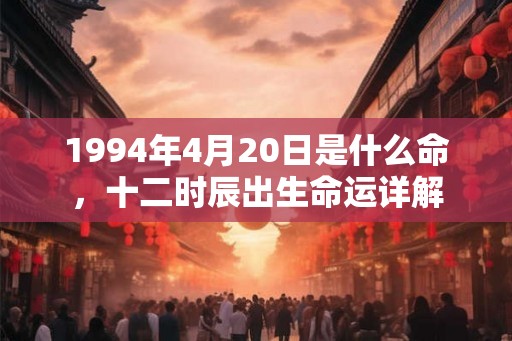 1994年4月20日是什么命，十二时辰出生命运详解