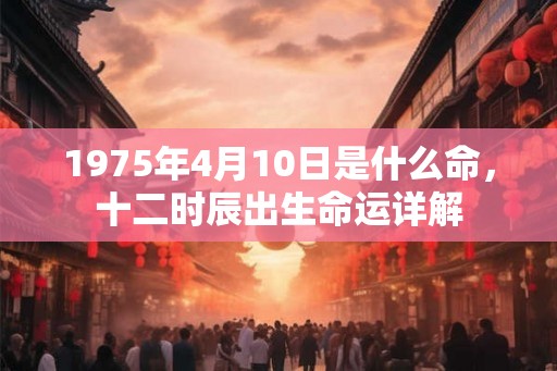 1975年4月10日是什么命,十二时辰出生命运详解 1975年4月10日是什么命,十二时辰出生命运详解