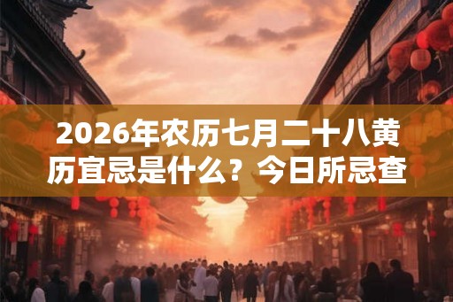 2026年农历七月二十八黄历宜忌是什么？今日所忌查询