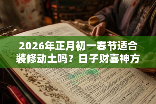 2026年正月初一春节适合装修动土吗？日子财喜神方位？