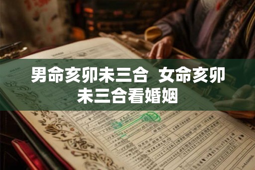 男命亥卯未三合  女命亥卯未三合看婚姻