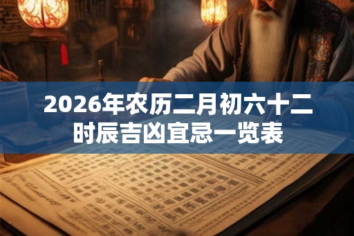 2026年农历二月初六十二时辰吉凶宜忌一览表 2026年农历二月初六十二时辰吉凶宜忌一览表