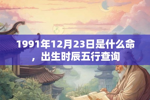 1991年12月23日是什么命，出生时辰五行查询