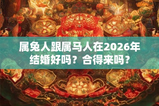 属兔人跟属马人在2026年结婚好吗？合得来吗？