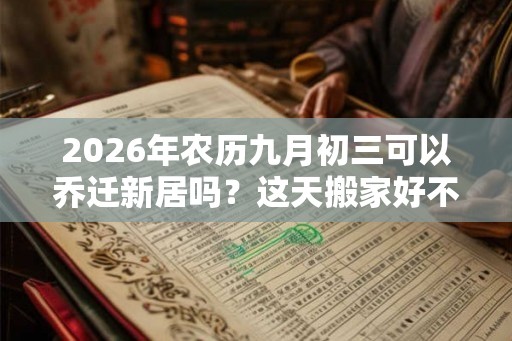 2026年农历九月初三可以乔迁新居吗?这天搬家好不好? 2026年农历九月初三可以乔迁新居吗?这天搬家好不好?