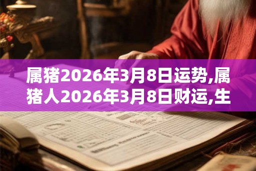 属猪2026年3月8日运势,属猪人2026年3月8日财运,生肖猪2026年3月8日运势