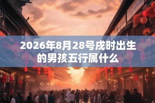 2026年8月28号戌时出生的男孩五行属什么
