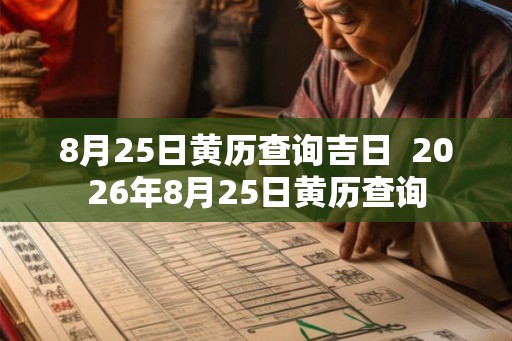 8月25日黄历查询吉日 2026年8月25日黄历查询 8月25日黄历查询吉日 2026年8月25日黄历查询
