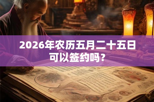 2026年农历五月二十五日可以签约吗？