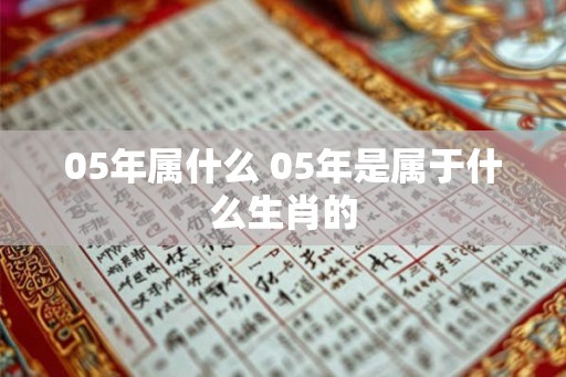 05年属什么 05年是属于什么生肖的