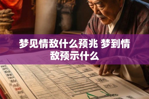梦见情敌什么预兆 梦到情敌预示什么