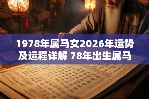 1978年属马女2026年运势及运程详解 78年出生属马人2026全年每月运势女性