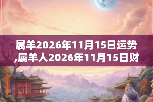 属羊2026年11月15日运势,属羊人2026年11月15日财运,生肖羊2026年11月15日运势
