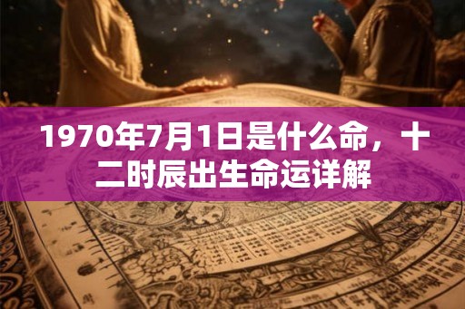 1970年7月1日是什么命，十二时辰出生命运详解