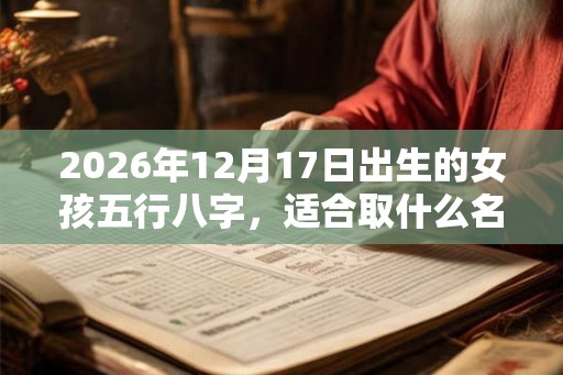 2026年12月17日出生的女孩五行八字，适合取什么名字？